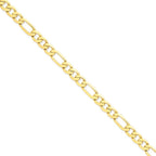 14K 8.75mm Concave Open Figaro with Lobster Clasp Bracelet
