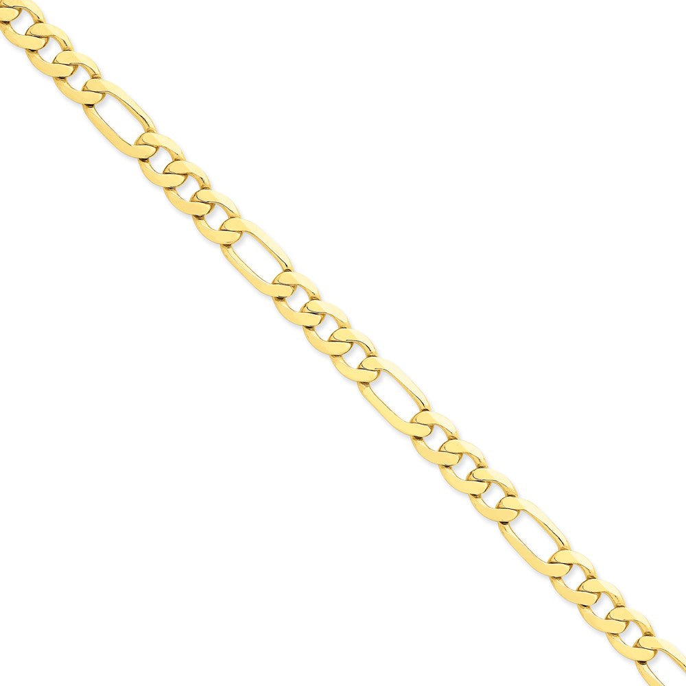 14K 8.75mm Concave Open Figaro with Lobster Clasp Bracelet