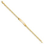 14k Polished Solid Chain/Solid Plate Anchor Link 24.5x4.5mm Plate 7 inch ID Bracelet