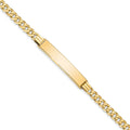 14k Polished Solid Chain/Solid Plate Curb Link 33.5x7mm Plate 8 inch ID Bracelet