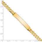 14k Polished Solid Chain/Solid Plate Curb Link 38x7.5mm Plate 8 inch ID Bracelet