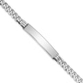 14k White Gold Polished Solid Chain/Solid Plate Flat Curb Link 38.5x7.5mm Plate 7 inch ID Bracelet