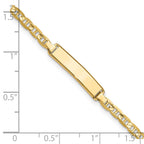 14k Polished Solid Chain/Solid Plate Anchor Link 19.5x4.5mm Plate 7 inch ID Bracelet