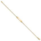 14k Polished Solid Chain/Solid Plate Flat Curb Link 19.5x3.5mm Plate 7 inch ID Bracelet