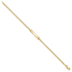14k Polished Solid Chain/Solid Plate Flat Curb Link 22.5x4.5mm Plate 7 inch ID Bracelet