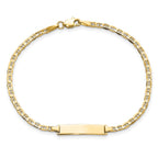 14k Polished Solid Chain/Solid Plate Flat Anchor Link 22.5x4.5mm Plate 7 inch ID Bracelet