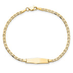 14k Polished Solid Chain/Solid Plate Flat Anchor Link Soft Diamond Shape 19.5x5.2mm Plate 7 inch ID Bracelet