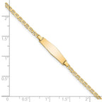 14k Polished Solid Chain/Solid Plate Flat Anchor Link Soft Diamond Shape 19.5x5.2mm Plate 7 inch ID Bracelet