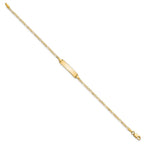 14k Polished Solid Chain/Solid Plate Flat Figaro Link 19.5x4.5mm Plate 7 inch ID Bracelet