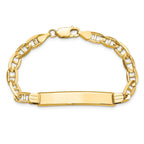 14k Polished Solid Chain/Solid Plate Anchor Link 38x7.8mm Plate 7 inch ID Bracelet