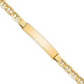 14k Polished Solid Chain/Solid Plate Anchor Link 38x7.8mm Plate 8 inch ID Bracelet
