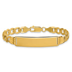 14k Polished Solid Chain/Solid Plate Curb Link 37x9mm Plate 7 inch ID Bracelet