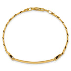 14k Polished Solid Chain/Solid Plate Curb Link 37x9mm Plate 7 inch ID Bracelet