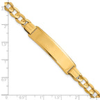 14k Polished Solid Chain/Solid Plate Curb Link 37x9mm Plate 7 inch ID Bracelet