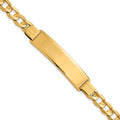 14k Polished Solid Chain/Solid Plate Curb Link 37x9mm Plate 7 inch ID Bracelet
