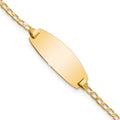 14k Polished Solid Chain/Solid Plate Curb Link Oval 18.5x8.5mm Plate 7 inch ID Bracelet