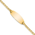 14k Polished Solid Chain/Solid Plate Anchor Link Oval 24x10.5mm Plate 7 inch ID Bracelet