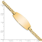 14k Polished Solid Chain/Solid Plate Curb Link Oval 27x11.5mm Plate 7 inch ID Bracelet