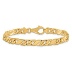 14K 6.7mm Hand Polished Fancy Link with Fancy Lobster Clasp Bracelet
