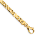 14K 6.7mm Hand Polished Fancy Link with Fancy Lobster Clasp Bracelet