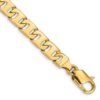 14K 8.4mm Hand Polished Fancy Link with Fancy Lobster Clasp Bracelet