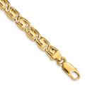 14K 7.5mm Hand Polished Fancy Link with Lobster Clasp Bracelet