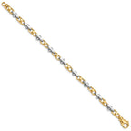 14K Two-tone 5.8mm Hand Polished Fancy Link with Fancy Lobster Clasp Bracelet