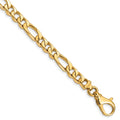 14K 6.5mm Hand Polished Fancy Link with Fancy Lobster Clasp Bracelet