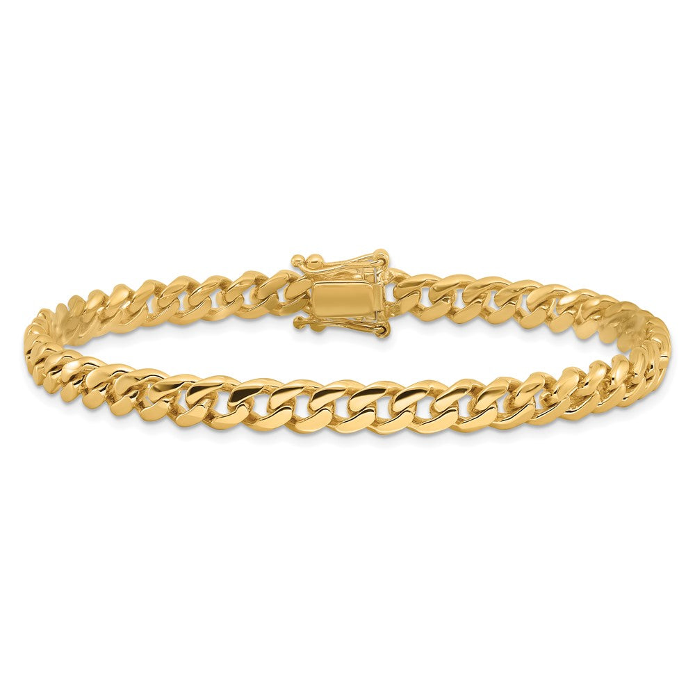14K 5.7mm Hand Polished Miami Cuban Link with Box Catch Clasp Bracelet
