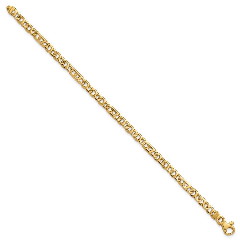 14K 4.3mm Hand Polished Fancy Link with Fancy Lobster Clasp Chain