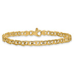 14K 4.3mm Hand Polished Fancy Link with Fancy Lobster Clasp Chain