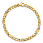 14K 4.3mm Hand Polished Fancy Link with Fancy Lobster Clasp Bracelet