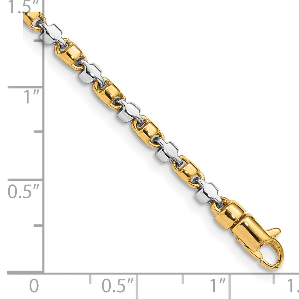 14K Two-tone 18 inch 2.6mm Hand Polished Fancy Link with Lobster Clasp Chain