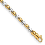 14K Two-tone 18 inch 2.6mm Hand Polished Fancy Link with Lobster Clasp Chain