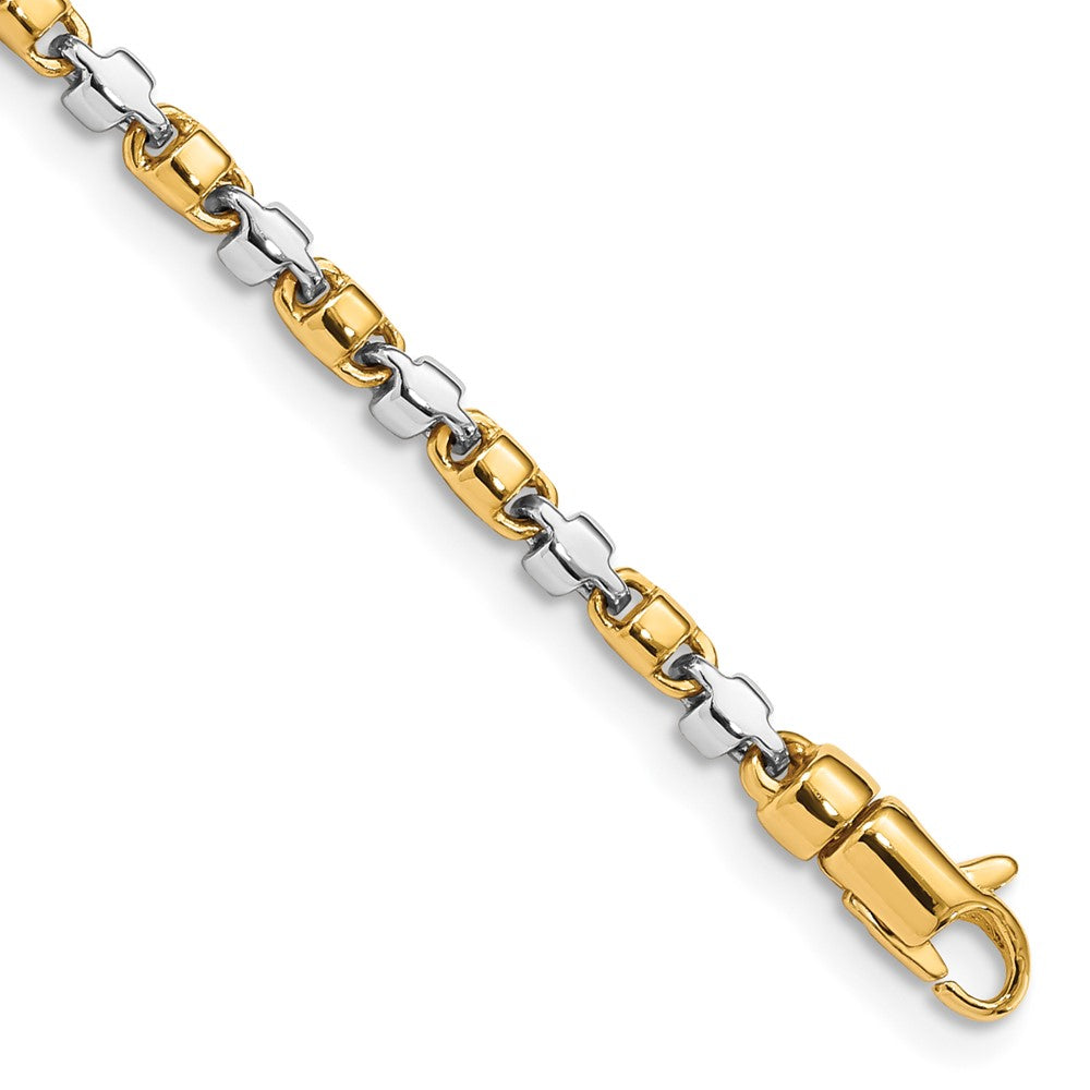 14K Two-tone 18 inch 2.6mm Hand Polished Fancy Link with Lobster Clasp Chain