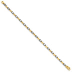 14K Two-tone 3.5mm Fancy Link with Lobster Clasp Bracelet