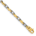 14K Two-tone 3.5mm Fancy Link with Lobster Clasp Bracelet