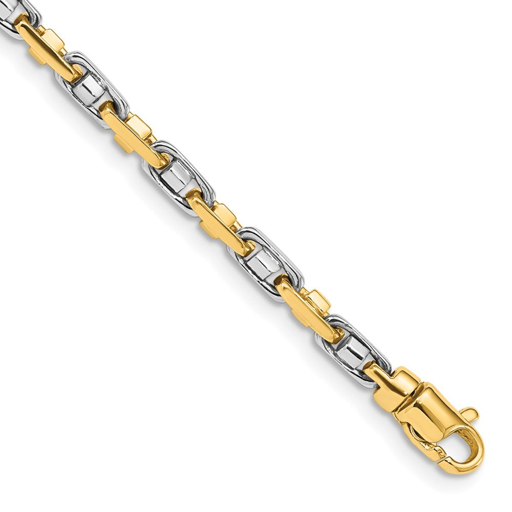 14K Two-tone 3.5mm Fancy Link with Lobster Clasp Bracelet