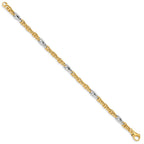 14K Two-tone 5.38mm Hand Polished Fancy Link with Fancy Lobster Clasp Bracelet