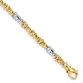 14K Two-tone 5.38mm Hand Polished Fancy Link with Fancy Lobster Clasp Bracelet