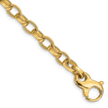 14K 6.2mm Hand Polished with Ridged Edge Fancy Link Fancy Lobster Clasp Bracelet