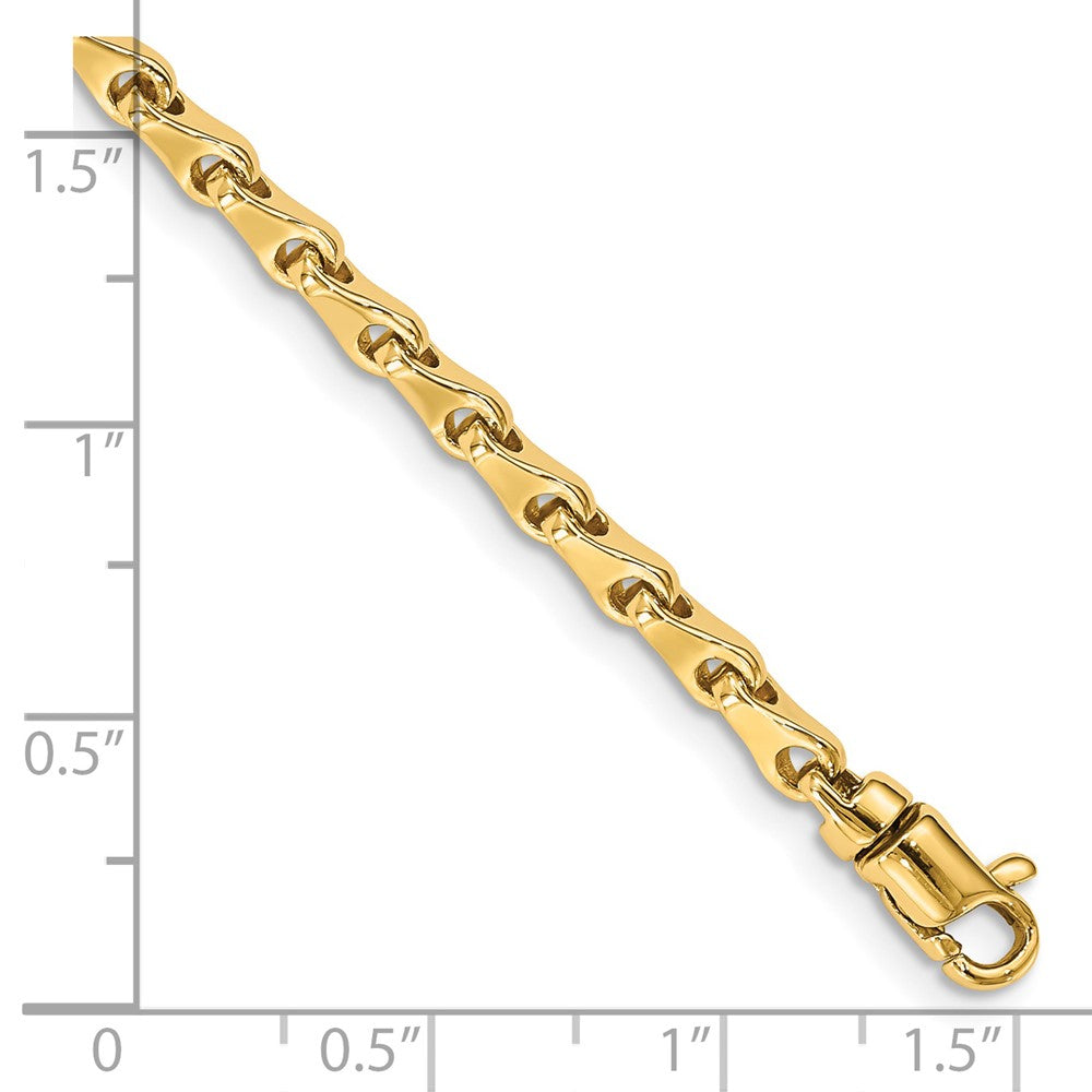 14K 18 inch 3.4mm Hand Polished Fancy Link with Lobster Clasp Chain