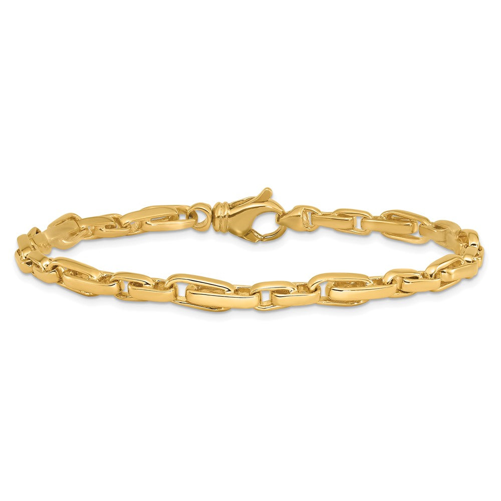 14K 5mm Hand Polished Fancy Link with Fancy Lobster Clasp Chain