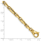 14K 5mm Hand Polished Fancy Link with Fancy Lobster Clasp Chain