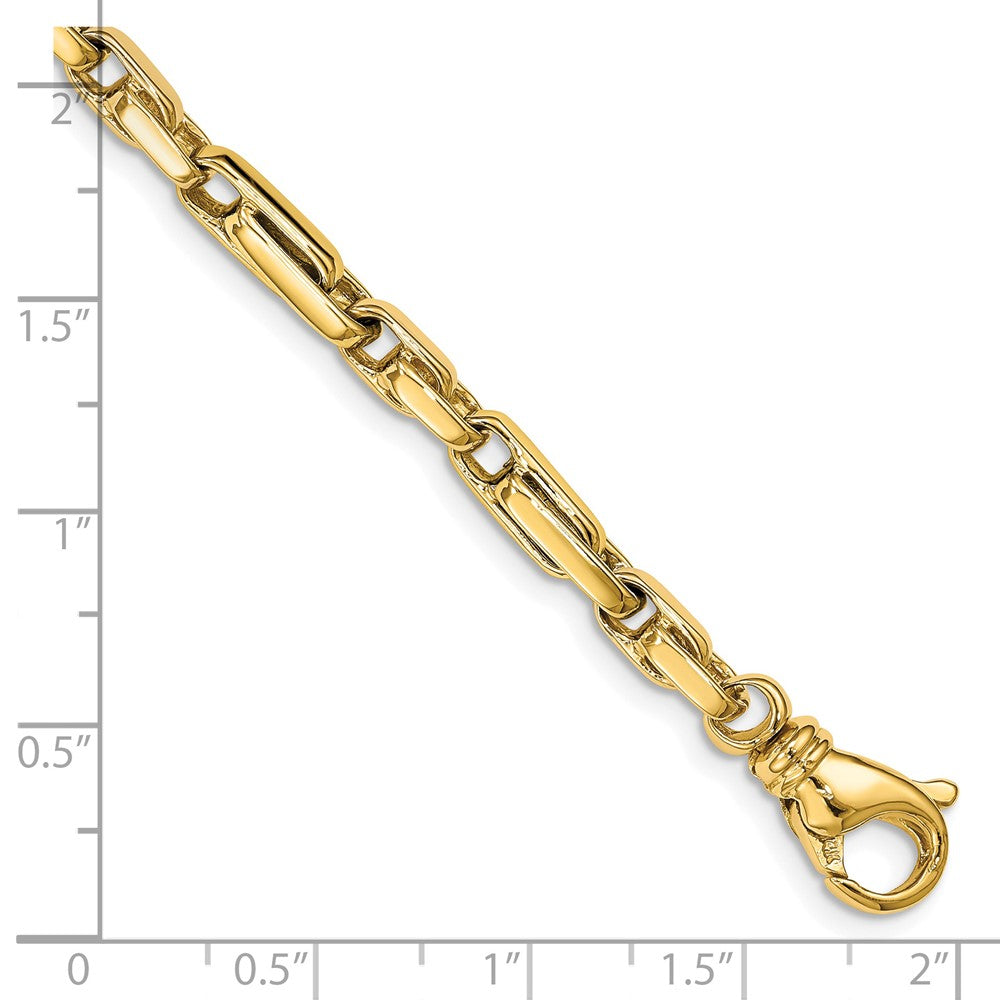 14K 5mm Hand Polished Fancy Link with Fancy Lobster Clasp Chain