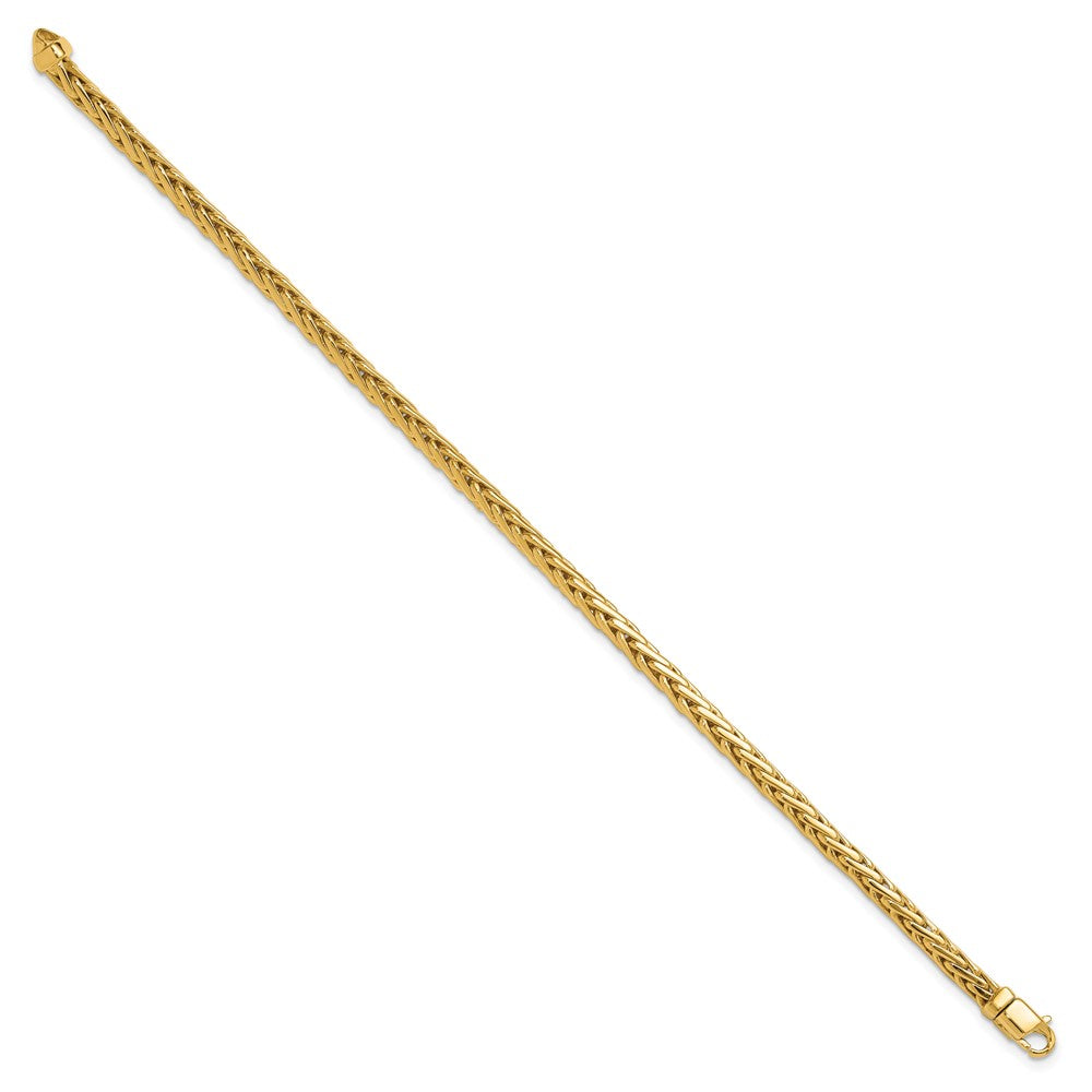14K 4.4mm Hand Polished Flat-Edged Woven Link with Lobster Clasp Bracelet