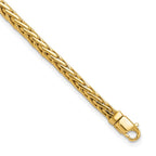14K 4.4mm Hand Polished Flat-Edged Woven Link with Lobster Clasp Bracelet