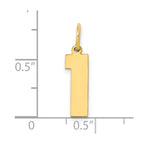 14k Medium Polished Number 1 Charm