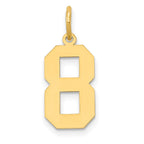 14k Medium Polished Number 8 Charm