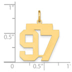 14k Medium Polished Number 97 Charm